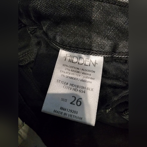 Hidden Taylor High Waisted Black Skinny Jeans 26 Exposed Buttons - Picture 14 of 16
